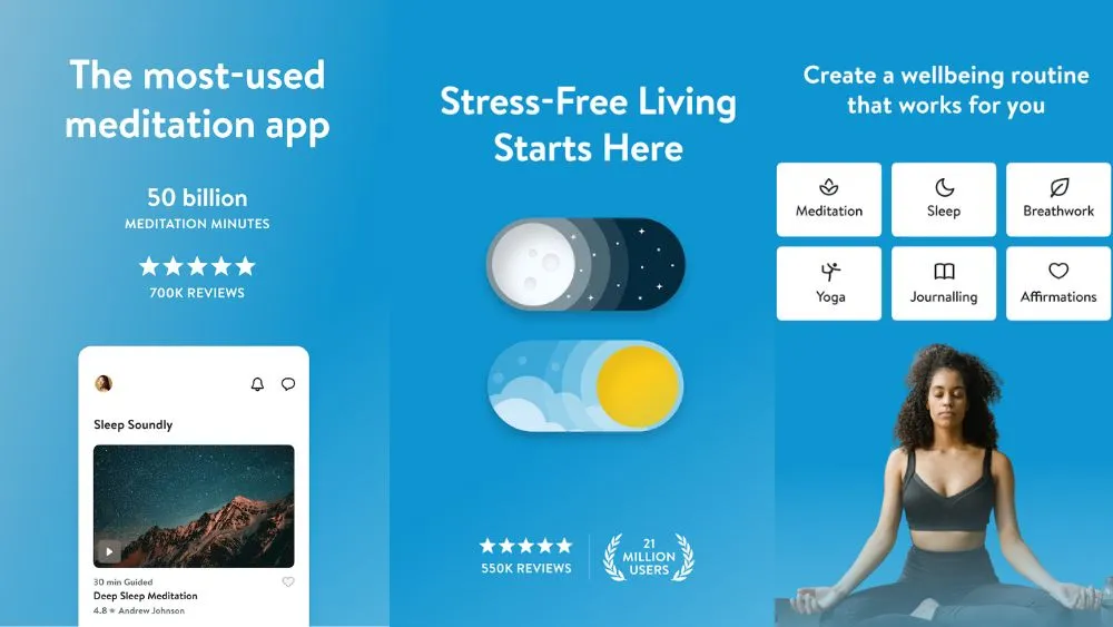 The Best mental health app Insight Timer.