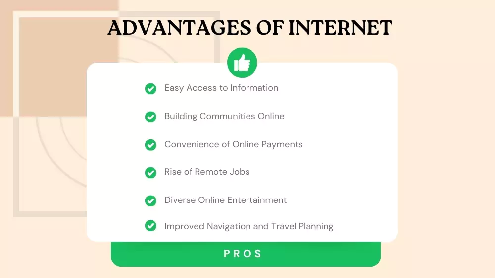 Pros of internet