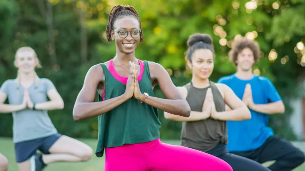 Four-Person Tree yoga Pose