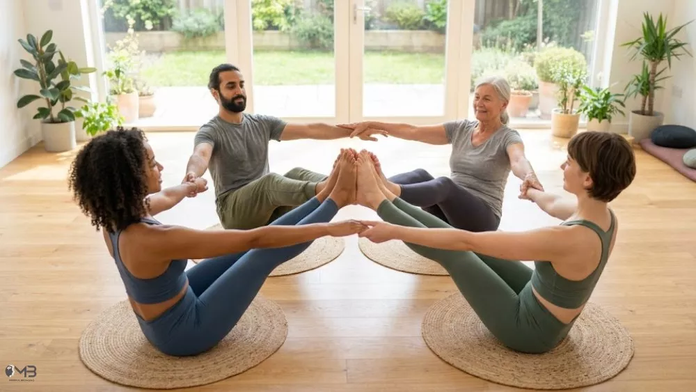 Four-Person Boat Pose